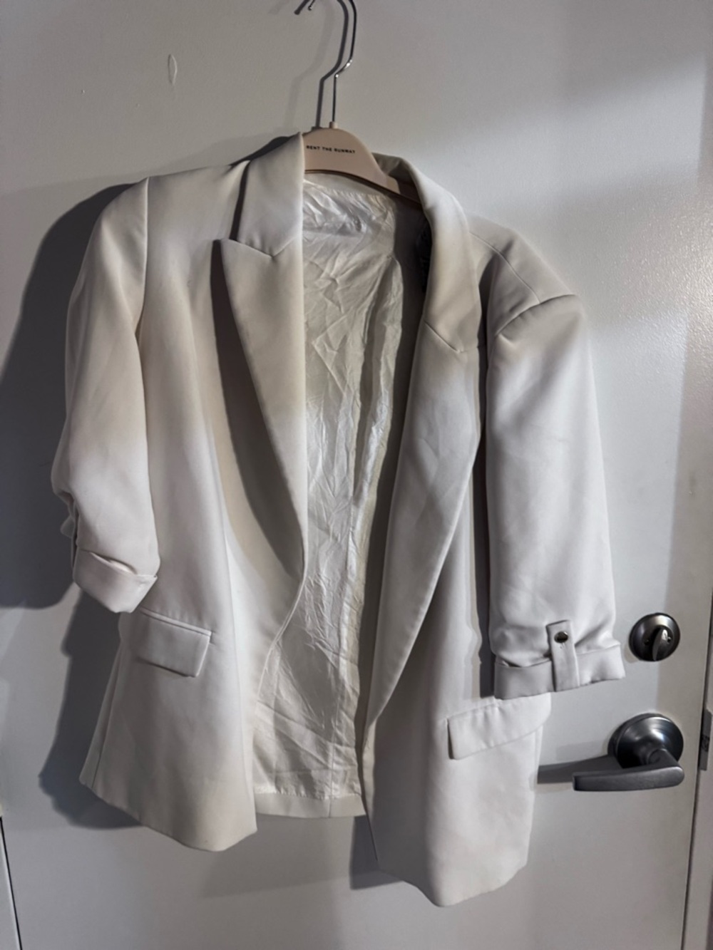 Zara Cream Open-Front Blazer Jacket